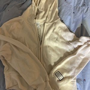 Aerie Cropped tan zip-up!